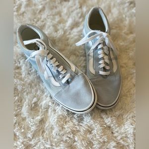 Vans Old Skool shoe in light blue.